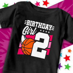 2 års gammal basketboll Party 2:a födelsedag T Shirt