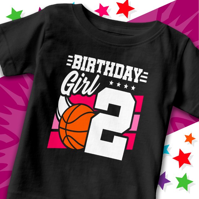 2 års gammal basketboll Party 2:a födelsedag T Shirt (Skapare uppladdad)