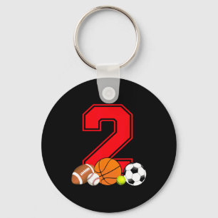 2 års Gammal basketbollsfotbollsfotbollsfotbollsfo Nyckelring