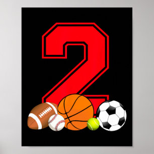 2 års Gammal basketbollsfotbollsfotbollsfotbollsfo Poster