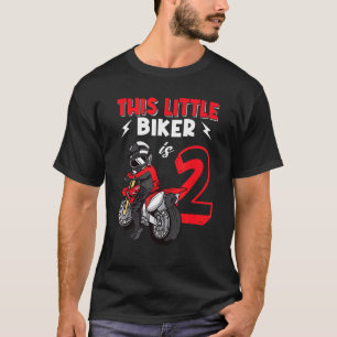 2 års gammal födelsedagstidning Biker Party Kids B T Shirt