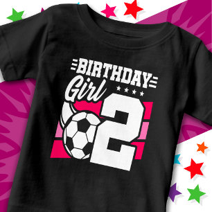 2 års gammal fotboll Party 2:a födelsedag T Shirt