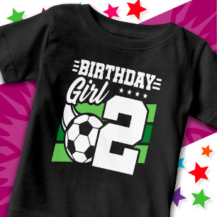 2 års gammal fotboll Party 2:a födelsedag T Shirt