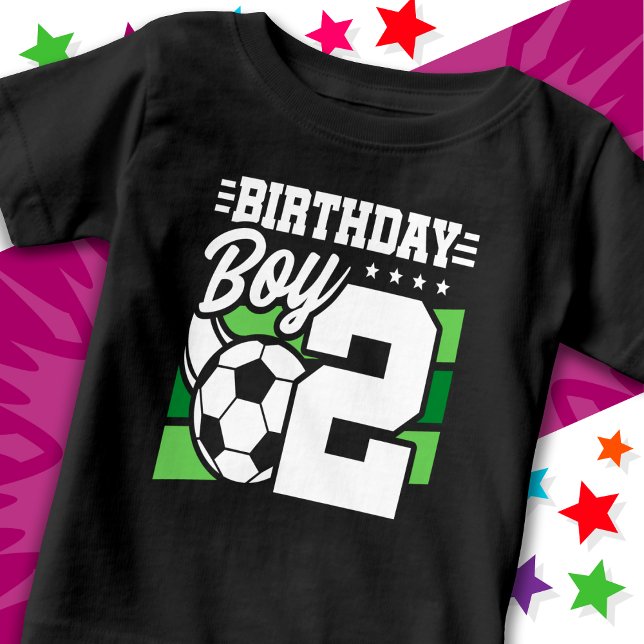 2 års gammal fotbollsmatch Party 2:a födelsedagspo T Shirt (Skapare uppladdad)
