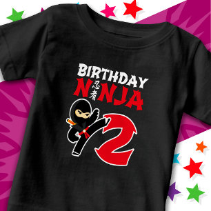 2 års gammal Karate Ninja Party Kids 2:a födelseda T Shirt