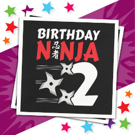 2 års gammal Ninja Party Stars Kids 2:a födelsedag Pappersservett