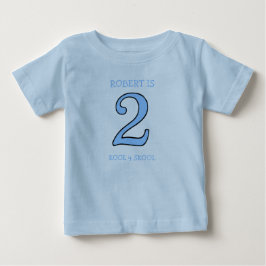 2 års gammal pojke-födelsedag för Coola till skols T-shirt