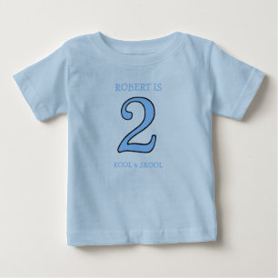 2 års gammal pojke-födelsedag för Coola till skols T-shirt