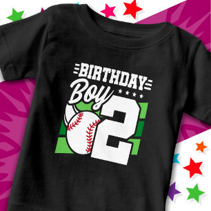 2 års gammalt baseball Party-tema 2:a födelsedagsp T Shirt