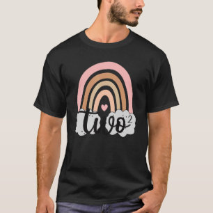2 års gammalt regnbåge 2:a födelsedagen för flicko t shirt