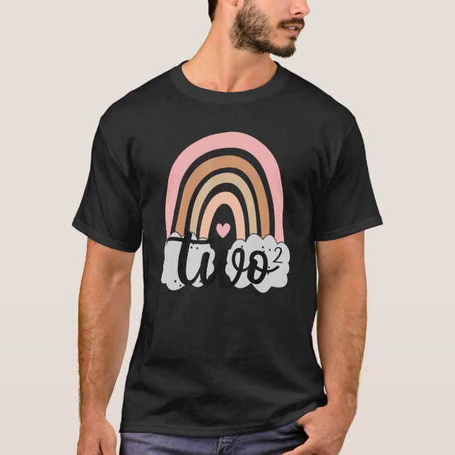 2 års gammalt regnbåge 2:a födelsedagen för flicko t shirt (Framsida)