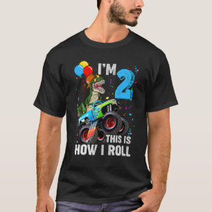 2 års Rex Dinosaur Monster Lastbil 2:a födelsedage T Shirt