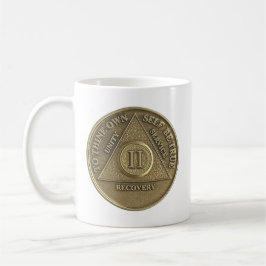 2 års Sober Medallion Coin Lycklig-årsdag Kaffemugg
