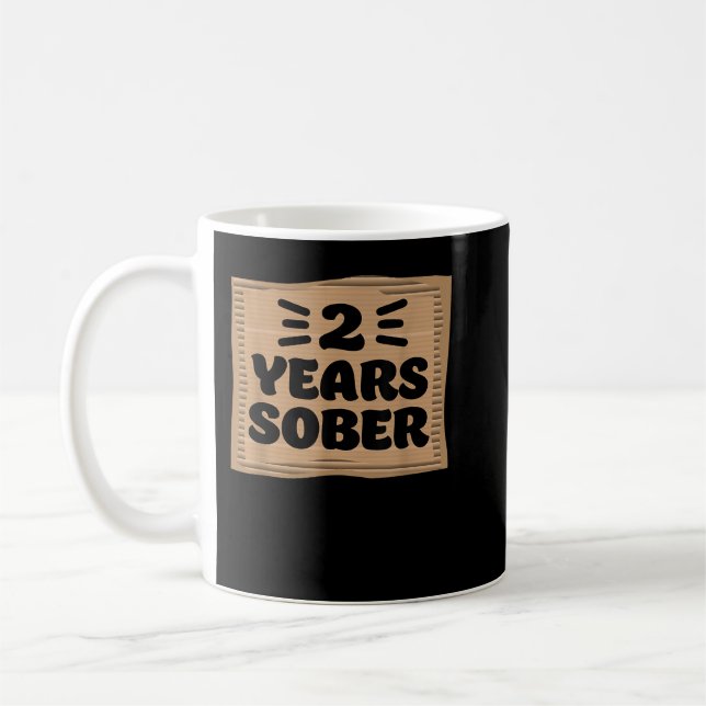 2 års Sober Sobriety Sign Soberiag Women Rec. Kaffemugg (Vänster)