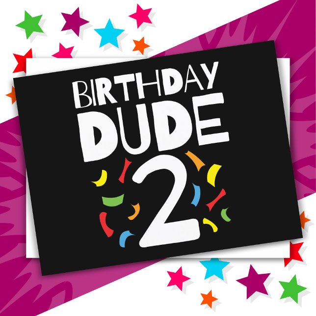 2-årsdag 2-årig pojke fest födelsedags kille 2 vykort (Skapare uppladdad)