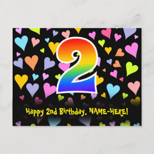 2-årsdag: Roligt Hjärtan Mönster, Regnbåge 2 Vykort
