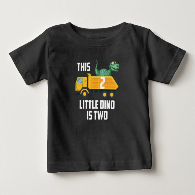 2-årsdagskorgen Småbarn Construction Lastbil T Shirt (Framsida)