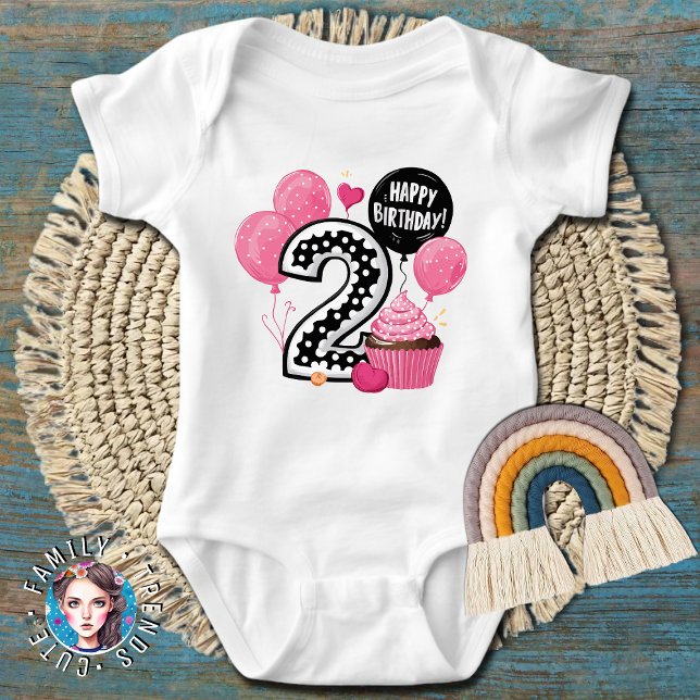 2-årsdagskuppkaka  t shirt (Skapare uppladdad)