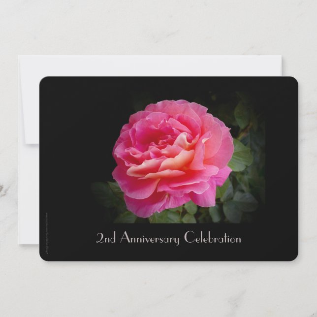 2-årsjubileumsfirande Inbjudan Rosa Ros (Framsida)