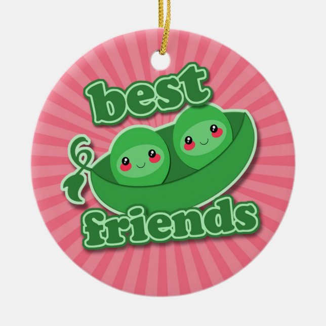 2 ÄRTOR BÄSTA VÄNNER JULGRANSPRYDNAD KERAMIK (Framsidan)