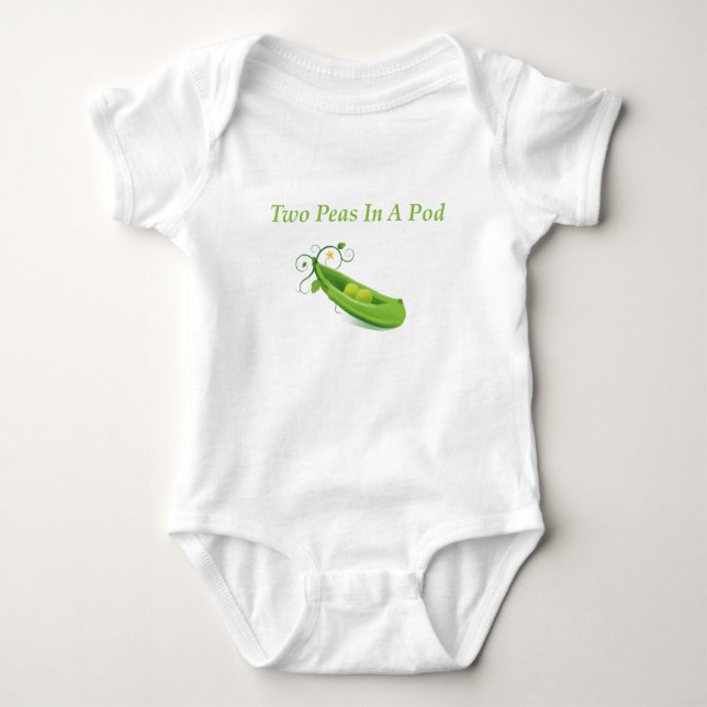 2 ärtor i en pod, en babyranka), för twillingar tee shirt (Framsida)