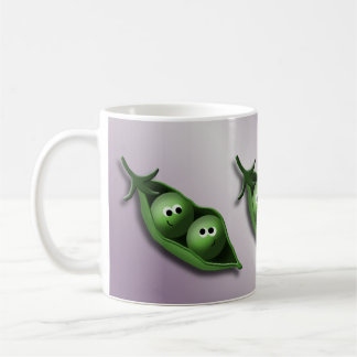 2 ärtor i en podkärlek- och vänskapmugg kaffemugg