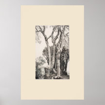 2 askträd Cornwall Eleanor Hughes nytryck