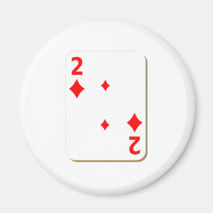 2 av diamanter som leker kortet magnet