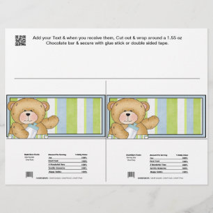 2 Baby Bear Shower Candy Pub Wrappers Party favors