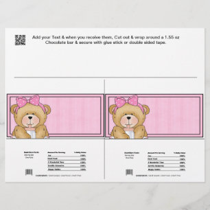 2 Baby Bear Shower Candy Pub Wrappers Party favors