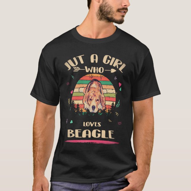 2 Bara en tjej som älskar Beagle T Shirt (Framsida)