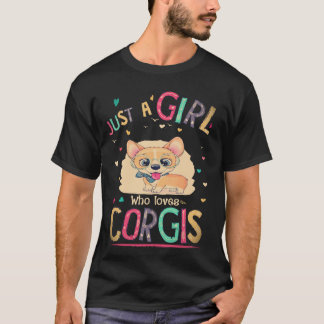 2 Bara en tjej som älskar Corgi T Shirt