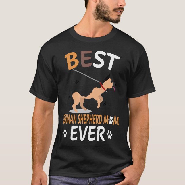 2 Bästa tyska herdehund mamma någonsin T Shirt (Framsida)