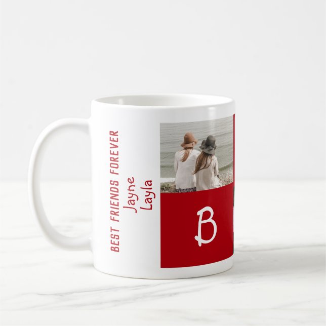 2 bästa vänner för BFF 3-foton Lämnat hanterade Kaffemugg (Vänster)