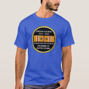 2 BATTLE STARS WWII T-SHIRT