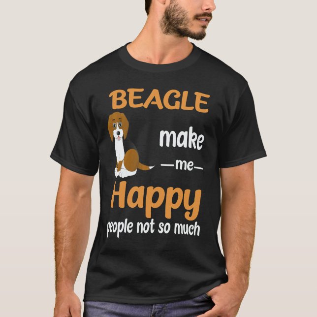 2 Beagle Gör Mig Glad Människor Inte Så Mycket Bea T Shirt (Framsida)