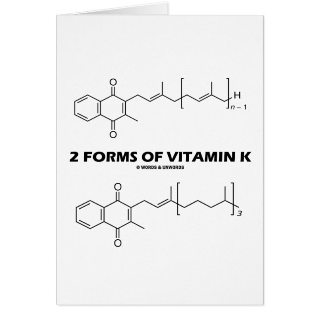 2 bildar av vitamin K (kemiska molekylar) Hälsningskort (Framsidan)