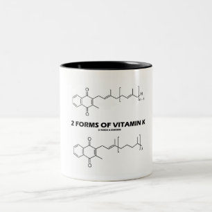 2 bildar av vitamin K (kemiska molekylar) Två-Tonad Mugg