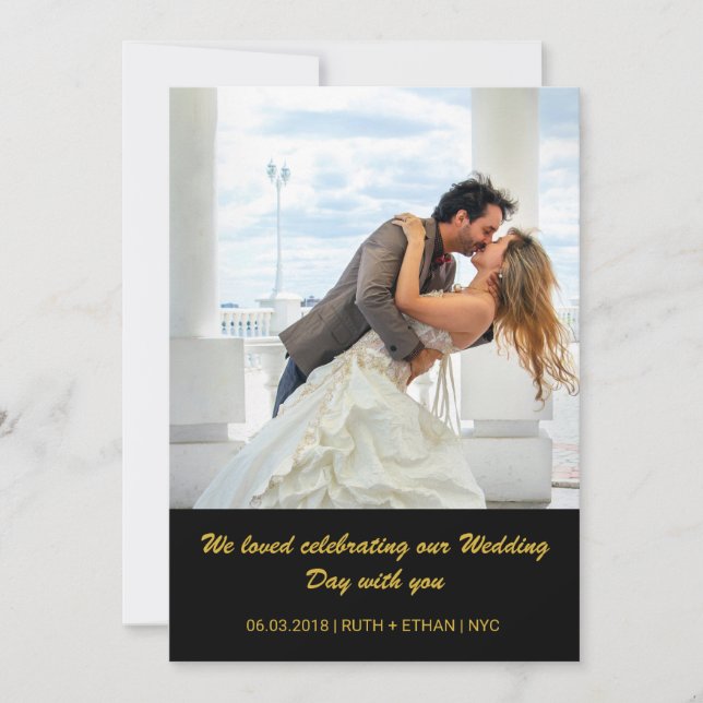 2 Bilder - båda sidor Bröllopsbild Tackkort Tack Kort (Framsida)
