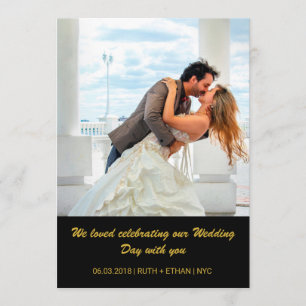 2 bilder - båda sidor Bröllopsfoto Tackkort Tack Kort