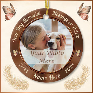 2 bilder, hund minnes- julgran ornament