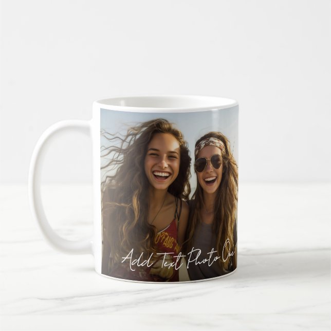 2 bilder och minimalt textöverlägg för skript kaffemugg (Vänster)