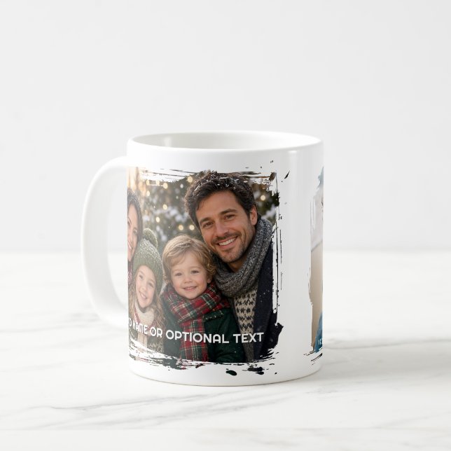 2 bilder och text - Horisontell penseldrag Kaffemugg (Framsida vänster)