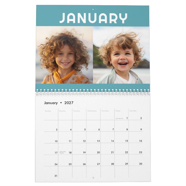 2 bilder per månad Modern Organisk Abstrakt Konst Kalender (Jan 2027)