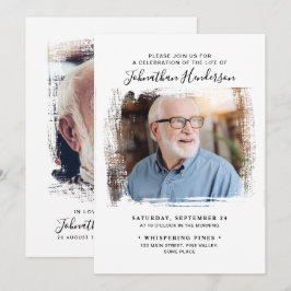 2-bilds firande av liv/för funeral/minnesstund inbjudningar