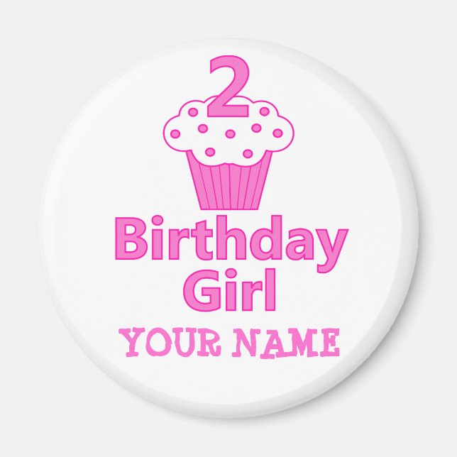 2 - Birthday Girl - Cupkakadesign Magnet (Framsidan)