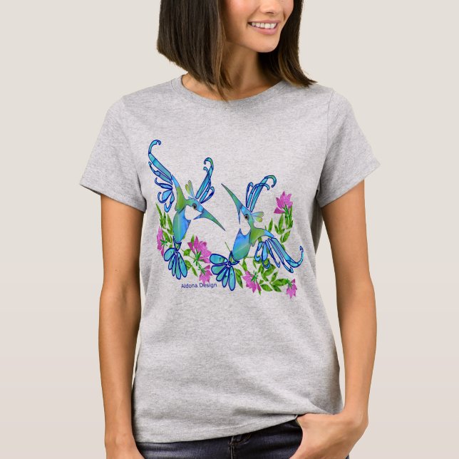 2 Blå Fåglar T Shirt (Framsida)