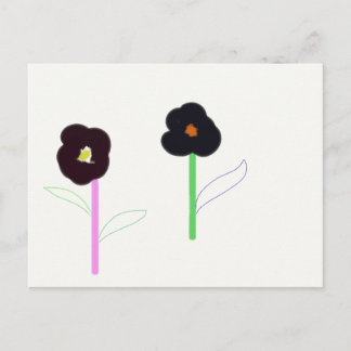 2 blommor vykort