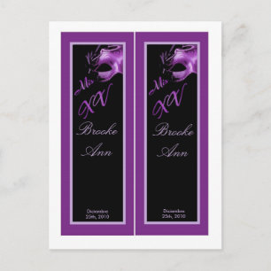 2 Bok Marks Mis XV Lila Lilac Black Party Vykort