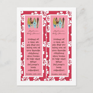 2 Bok Marks Rosa Hawaiian Luau Tropical Inbjudan Vykort